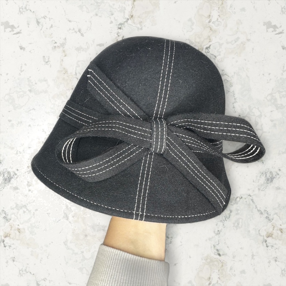 Vintage Kathy Jeanne 100% Wool Bow hat